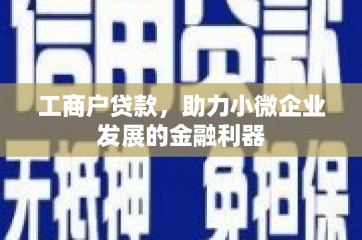 峨边工商户贷款，助力小微企业发展的金融利器