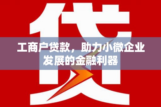 峨边工商户贷款，助力小微企业发展的金融利器