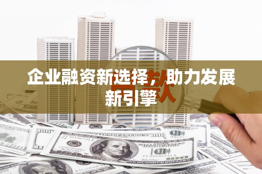 峨边企业融资新选择，助力发展新引擎