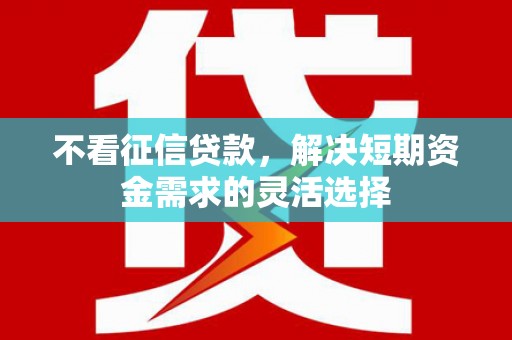 峨边不看征信贷款，解决短期资金需求的灵活选择