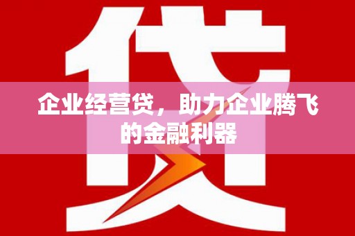 峨边企业经营贷，助力企业腾飞的金融利器