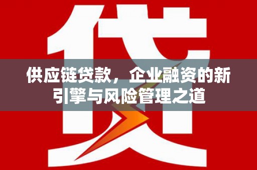 峨边供应链贷款，企业融资的新引擎与风险管理之道