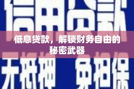 峨边低息贷款，解锁财务自由的秘密武器