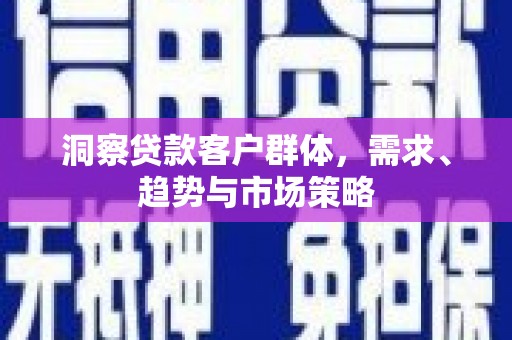 峨边洞察贷款客户群体，需求、趋势与市场策略