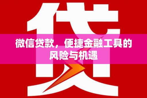 峨边微信贷款，便捷金融工具的风险与机遇