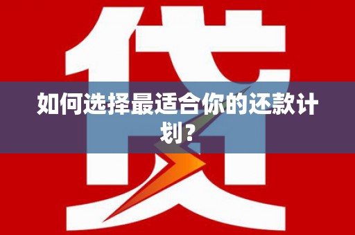 峨边如何选择最适合你的还款计划？