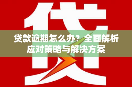 峨边贷款逾期怎么办？全面解析应对策略与解决方案