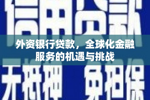 峨边外资银行贷款，全球化金融服务的机遇与挑战