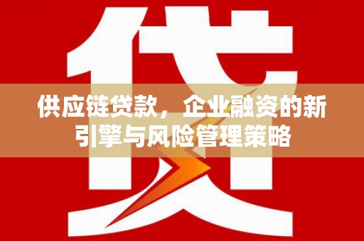 峨边供应链贷款，企业融资的新引擎与风险管理策略