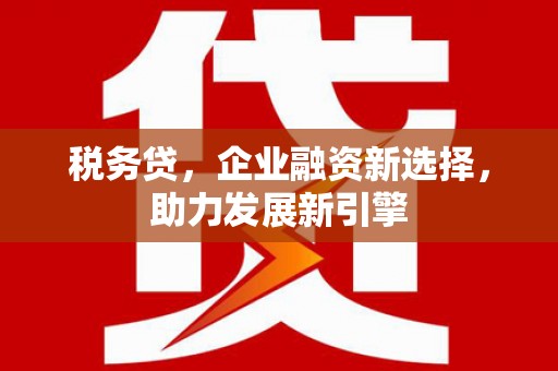 峨边税务贷，企业融资新选择，助力发展新引擎