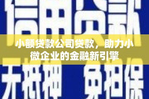 峨边小额贷款公司贷款，助力小微企业的金融新引擎